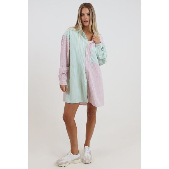 BNWT Blanca Benny Shirt Lime Pink Size M-L Long Sleeve - Picture 4 of 10